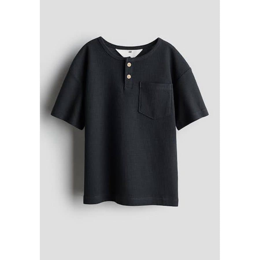 H&M SALE, Black Henley Tshirt